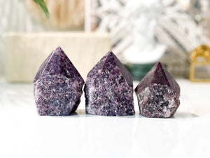 Lepidolite Crystal Tower: Lilac Purple Mica Point