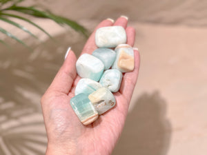 Carribean Calcite Tumbled Stones: Discover the Calming Oceanic Energies
