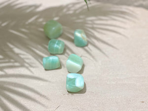 Pistachio Calcite Tumbled Stones : Nature's Green Wonder