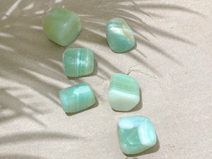 Pistachio Calcite Tumbled Stones : Nature's Green Wonder