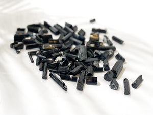 Raw Black Tourmaline Crystal Chips: Protection Stones