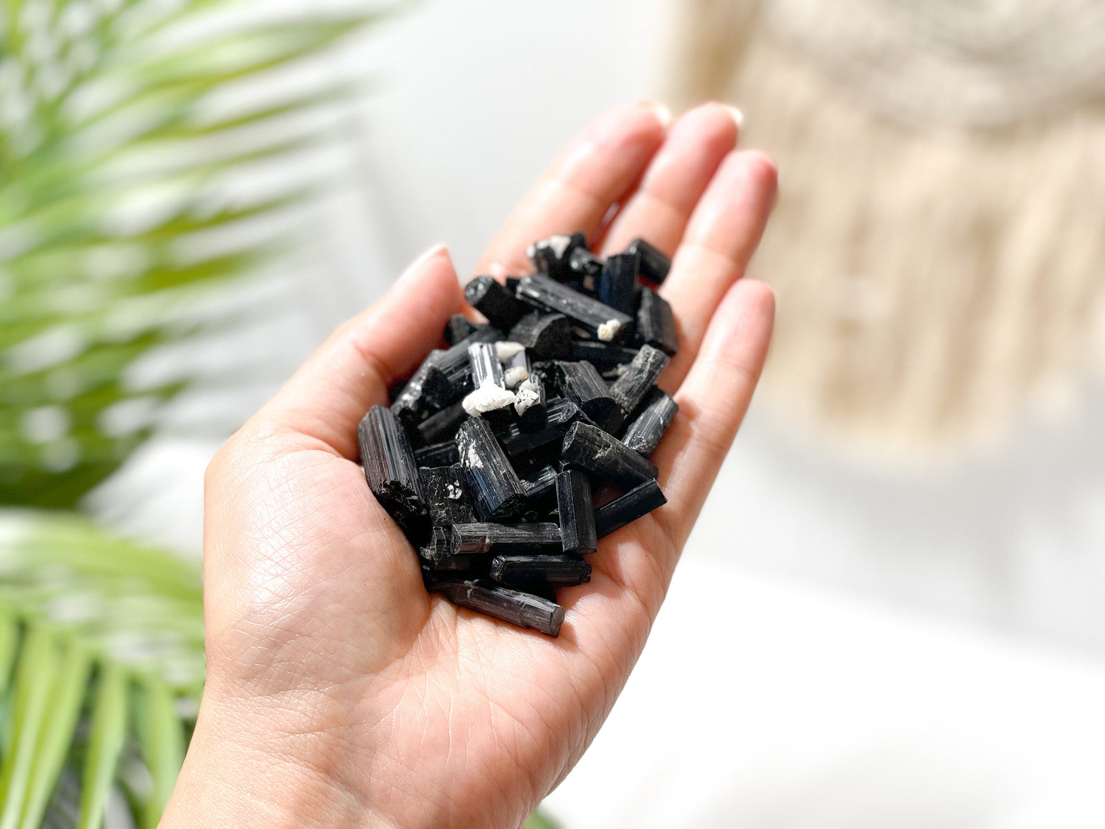 Raw Black Tourmaline Crystal Chips: Protection Stones