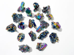 Rainbow Aura Quartz Clusters XS - A Burst of Color and Energy