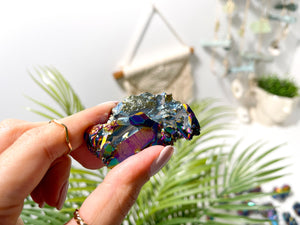 Rainbow Aura Quartz Clusters XS - A Burst of Color and Energy