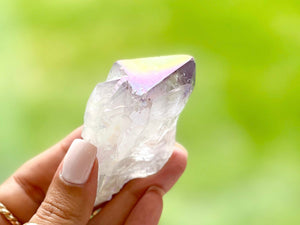 Raw Amethyst Angel Aura Points: Healing Crystals for Grids