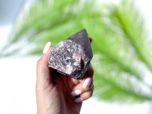 Lepidolite Crystal Tower: Lilac Purple Mica Point