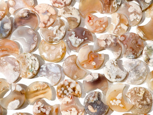 Cherry Blossom Flower Agate Crystal Moon: Healing Sakura Crystal