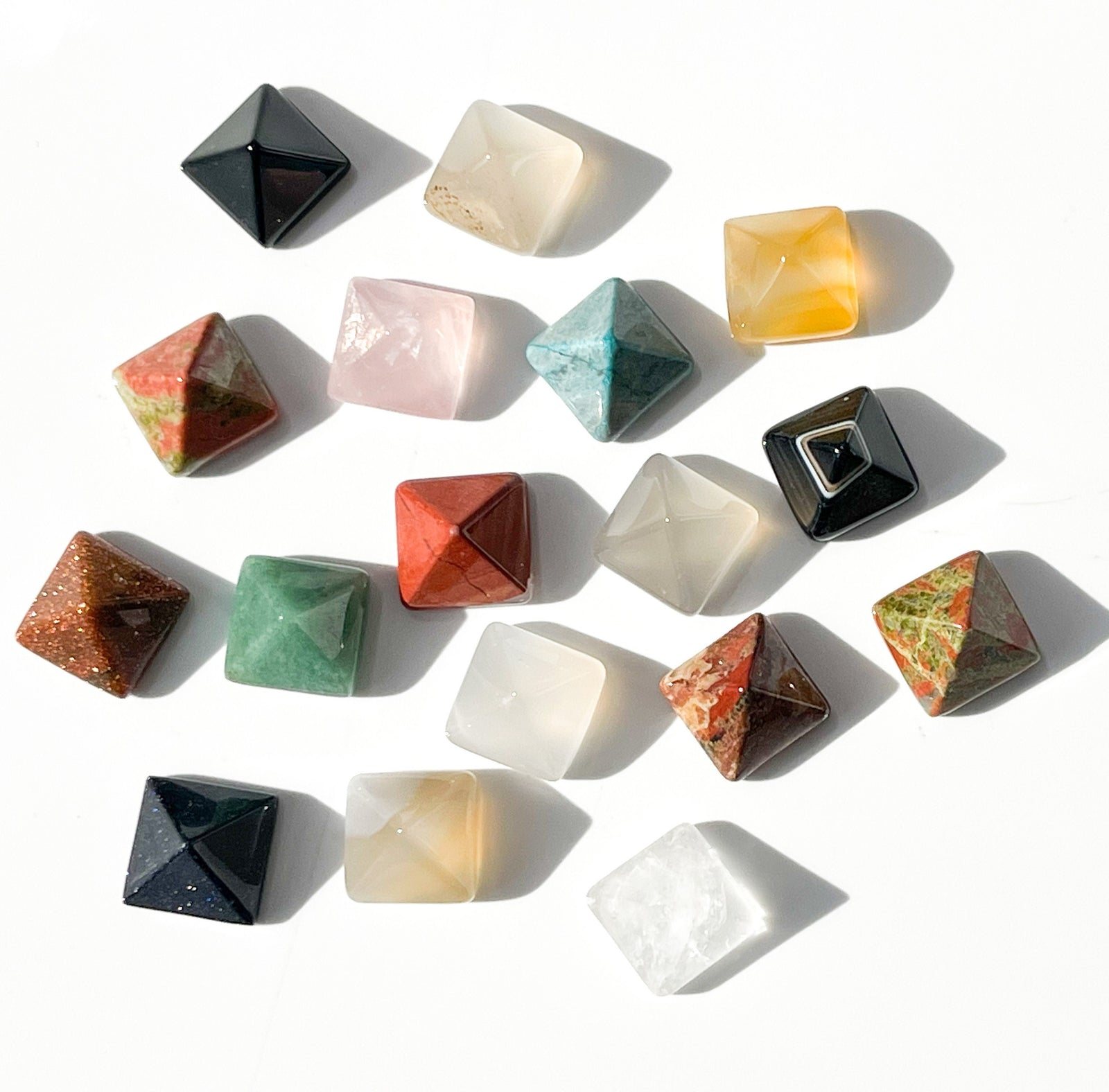 Mini Crystal Pyramids: Assorted Gemstone Healing Crystals