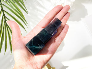 Purple Fluorite Crystal Cube: Healing Stone Decor