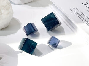 Purple Fluorite Crystal Cube: Healing Stone Decor