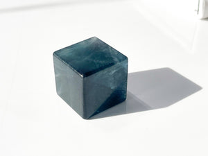 Purple Fluorite Crystal Cube: Healing Stone Decor