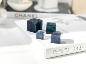 Purple Fluorite Crystal Cube: Healing Stone Decor