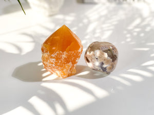 Orange Calcite & Flower Agate: A Dynamic Combo of Energy and Beauty