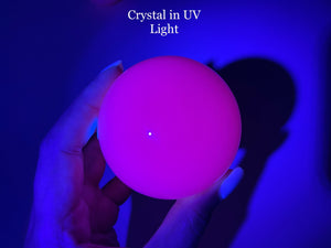 Mangano Calcite Crystal Sphere : A UV-Reactive Pink Crystal for Healing and Harmony