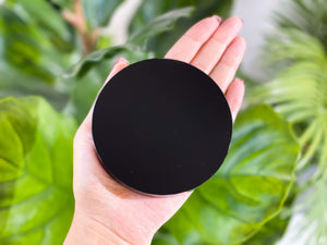 Amethyst Cluster & Black Obsidian Scrying Mirror Set