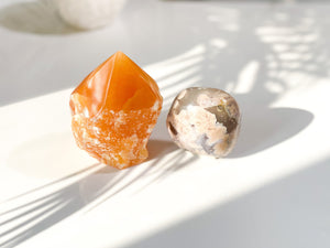 Orange Calcite & Flower Agate: A Dynamic Combo of Energy and Beauty