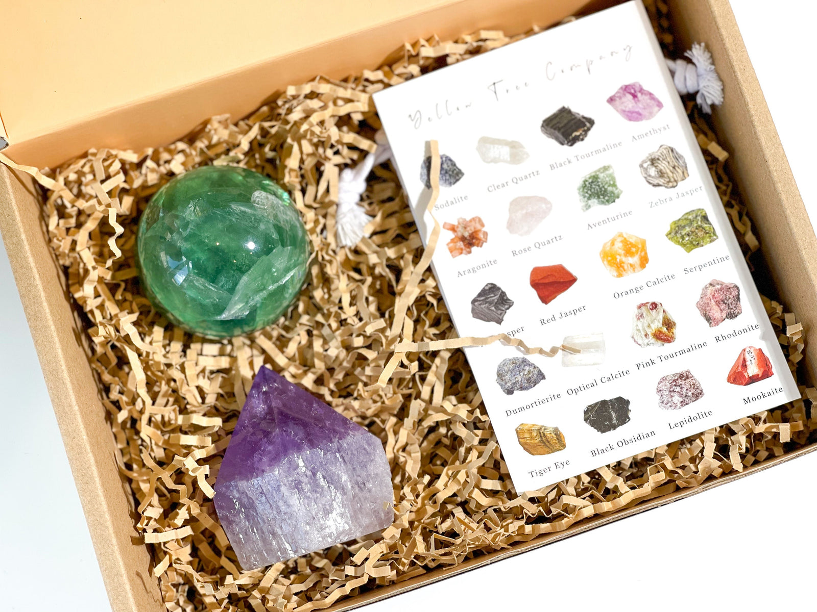 Amethyst Point & Fluorite Sphere Crystal Set: Healing Decor