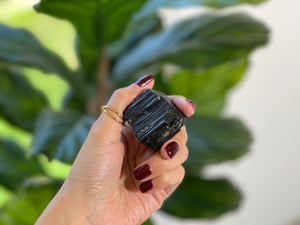 Black Obsidian+Black Tourmaline Crystal Set for Negative Energy and EMF Shielding