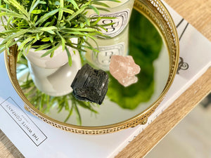 Raw Rose Quartz & Black Tourmaline Set: Natural Healing Crystals