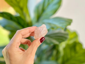 Raw Rose Quartz & Black Tourmaline Set: Natural Healing Crystals