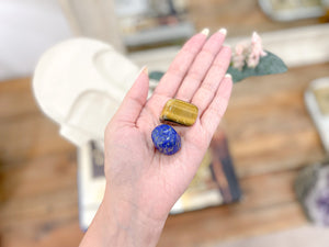 The Power Duo Lapis Lazuli and Tigers Eye Healing Crystal Set for Balance and Protection