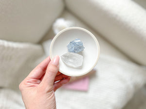 Celestite and Clear Quartz Crystals for Meditation, Reiki and Crystal Healing