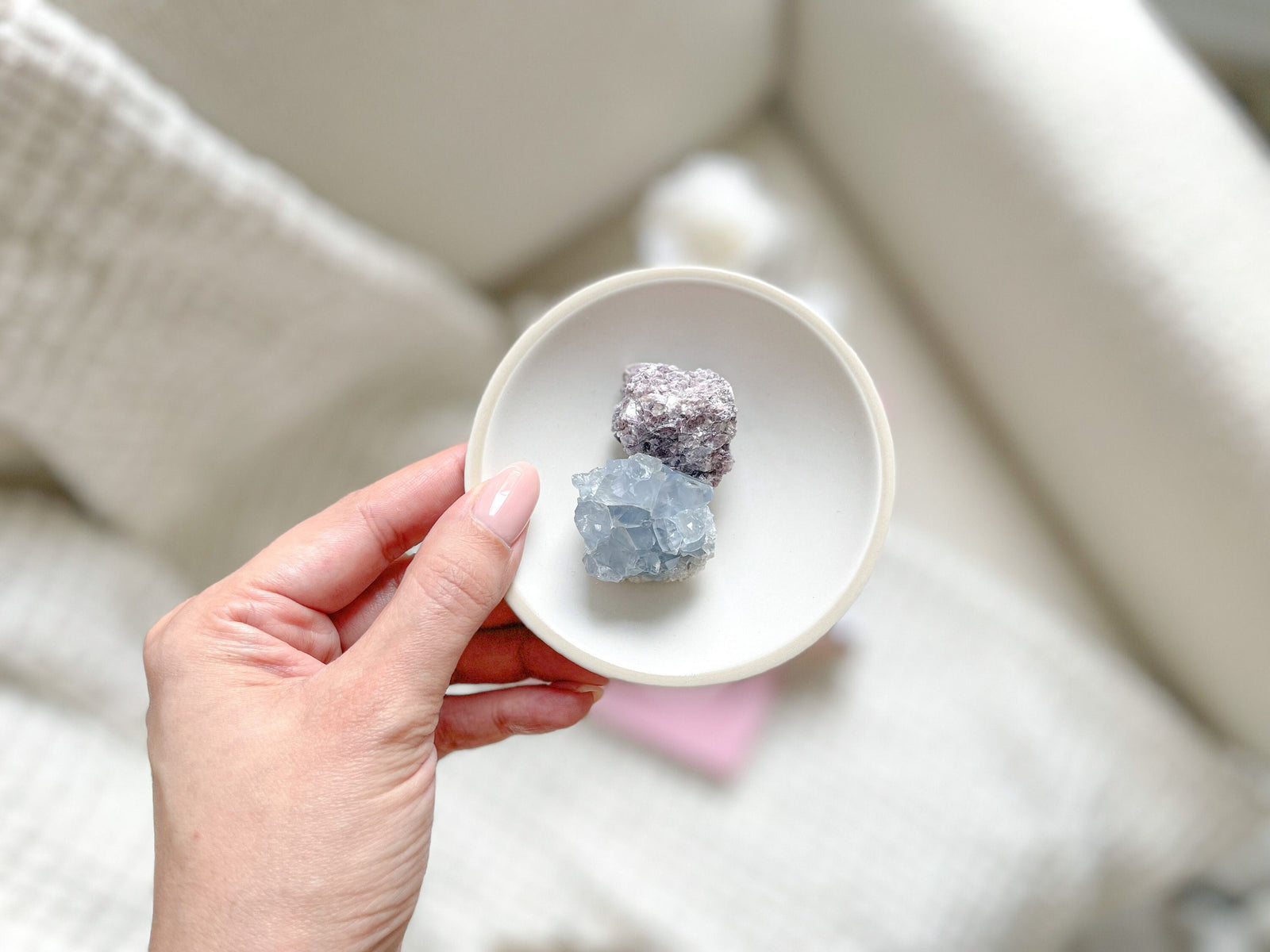 Celestite and Lepidolite: A Tranquil Combination for Relaxation and Stress Relief
