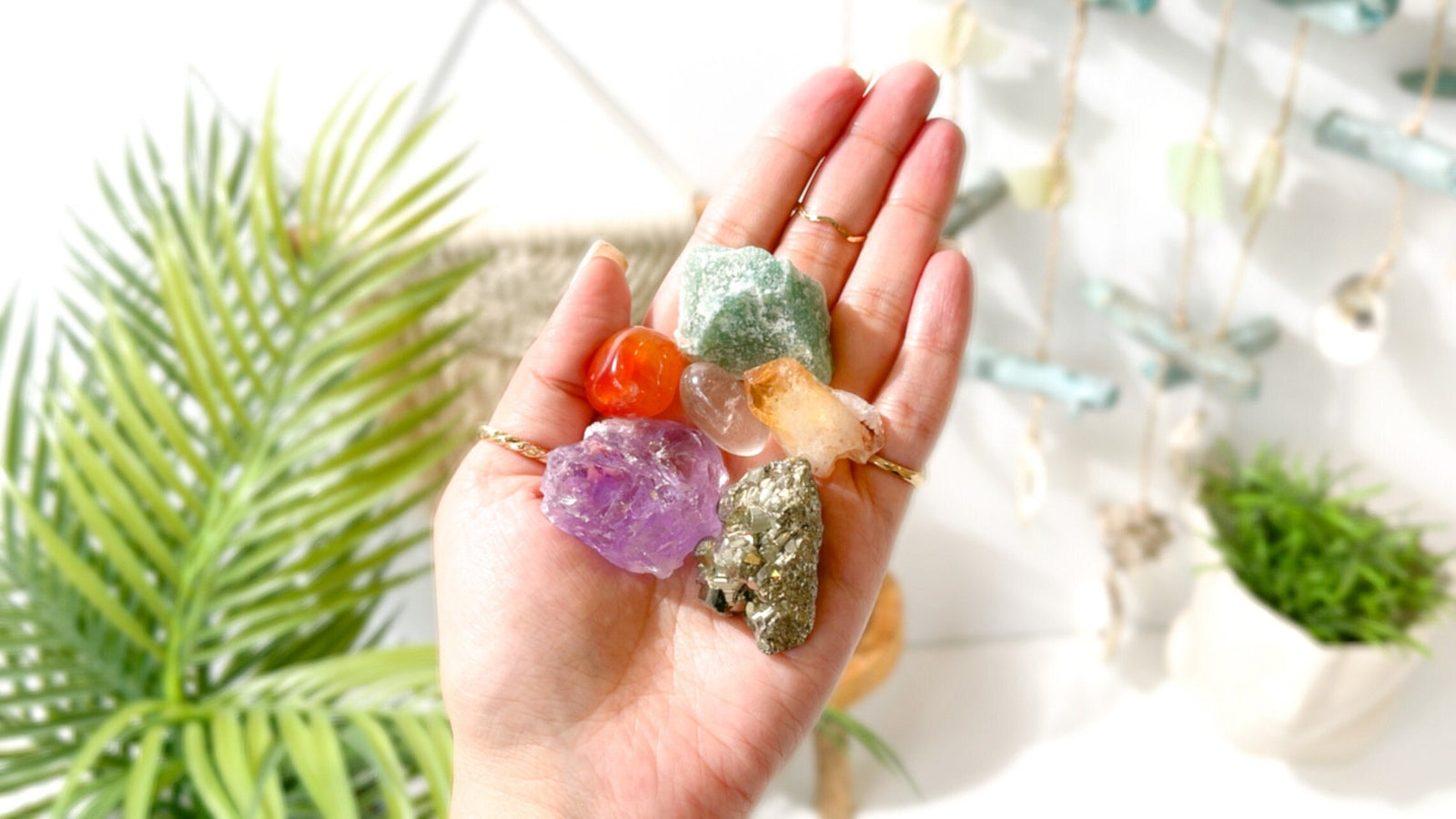 Crystal Set for Career Success Carnelian Amethyst Pyrite Aventurine, Citrine and Smoky Quartz