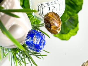 The Power Duo Lapis Lazuli and Tigers Eye Healing Crystal Set for Balance and Protection