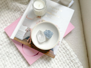 Celestite and Clear Quartz Crystals for Meditation, Reiki and Crystal Healing