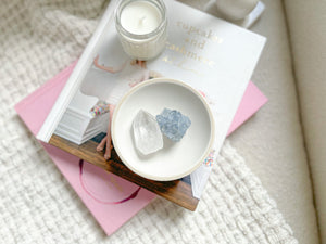 Celestite and Clear Quartz Crystals for Meditation, Reiki and Crystal Healing