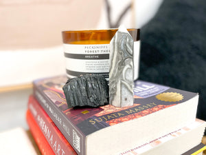 Thousand Eye Jasper Point and Black Tourmaline Chunk Crystal Combo for Grounding and Protection