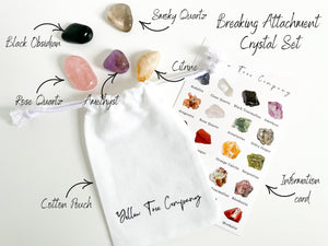 Letting Go & Healing Crystal Set  Black Obsidian, Rose Quartz, Citrine, Amethyst Smoky Quartz Stones