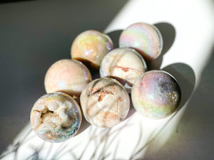 Pink Amethyst Spheres - Small Size (350-450g, 66-68mm)