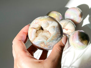 Pink Amethyst Spheres - Small Size (350-450g, 66-68mm)