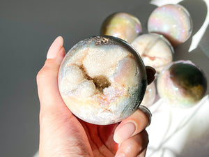 Pink Amethyst Spheres - Small Size (350-450g, 66-68mm)