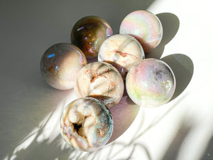Pink Amethyst Spheres - Small Size (350-450g, 66-68mm)