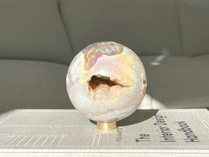 Pink Amethyst Druzy Sphere: Calming Crystal (75-78mm, 450-600g)