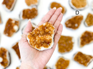 Raw Honey Citrine Druze Cluster: Natural Crystal Collection