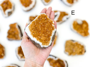 Raw Honey Citrine Druze Cluster: Natural Crystal Collection