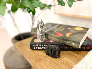 Thousand Eye Jasper Point and Black Tourmaline Chunk Crystal Combo for Grounding and Protection