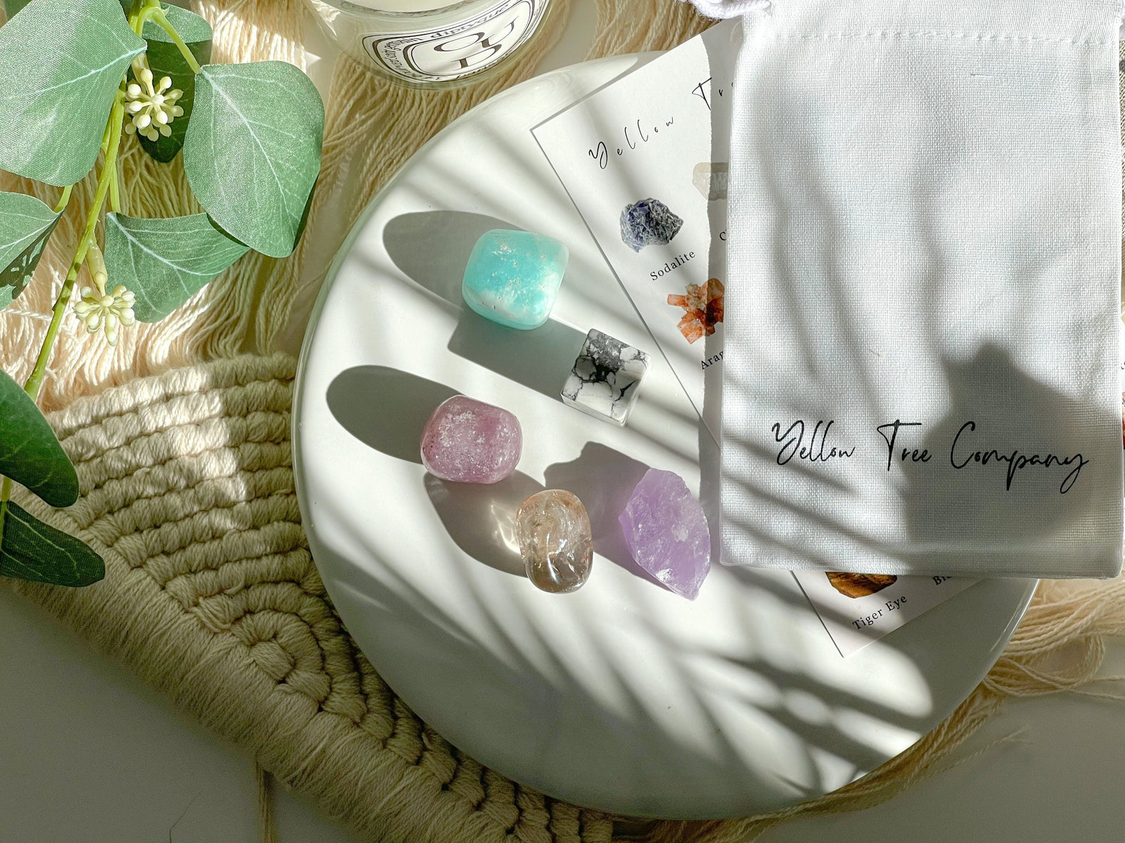 Calming Crystal Set: Amethyst, Howlite, Quartz - Stress Relief