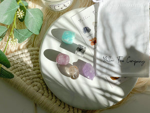 Calming Crystal Set: Amethyst, Howlite, Quartz - Stress Relief