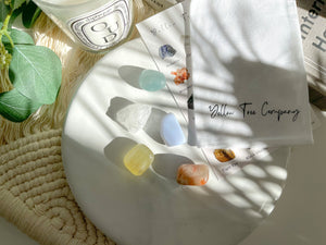 Happy Days Crystal Set: Clear Quartz, Sunstone, Aquamarine, Calcite, Agate