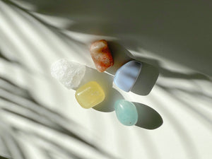 Happy Days Crystal Set: Clear Quartz, Sunstone, Aquamarine, Calcite, Agate