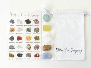 Happy Days Crystal Set: Clear Quartz, Sunstone, Aquamarine, Calcite, Agate