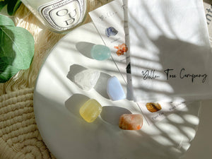 Happy Days Crystal Set: Clear Quartz, Sunstone, Aquamarine, Calcite, Agate