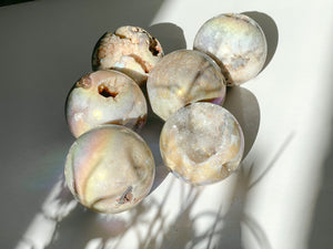 Pink Amethyst Druzy Sphere: Calming Crystal (75-78mm, 450-600g)