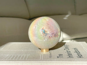 Pink Amethyst Druzy Sphere: Calming Crystal (75-78mm, 450-600g)
