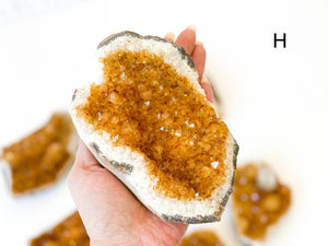 Raw Honey Citrine Druze Cluster: Natural Crystal Collection